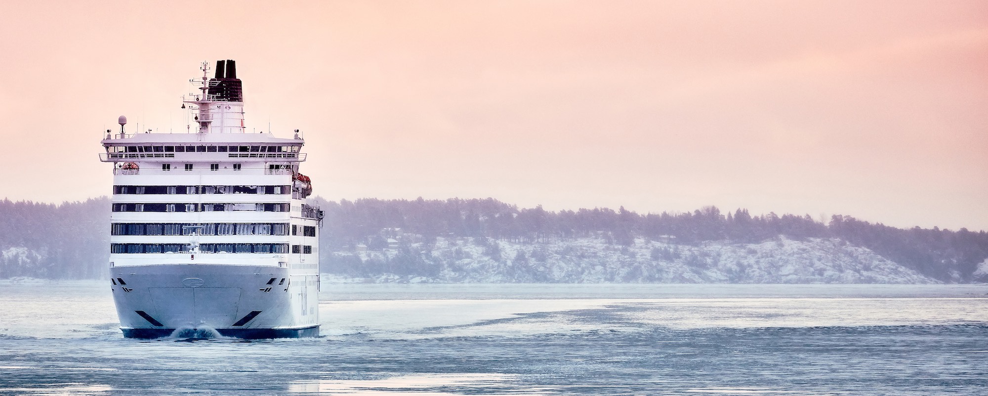 Ferry in the frigid waters of the Baltic Sea